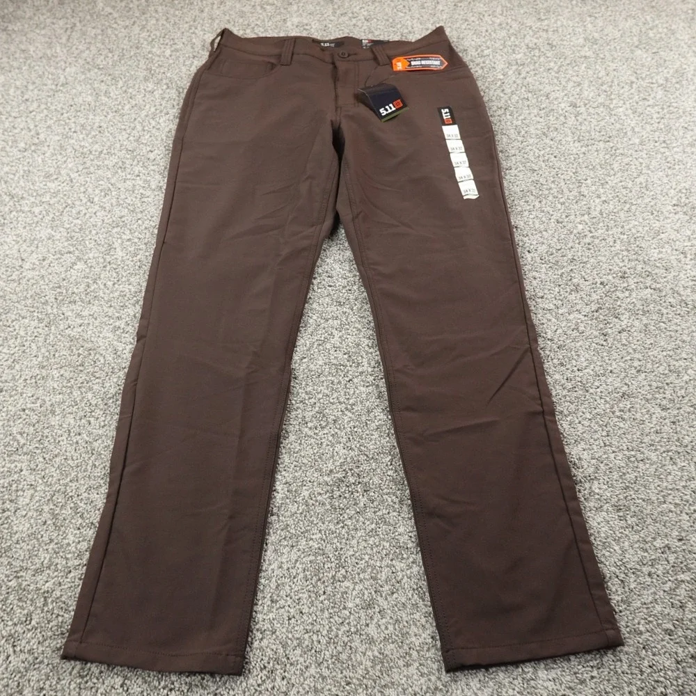 NEW 5.11 Tactical Pants Mens 34X32 Brown Defender Flex Slim Work Outdoor Stretch